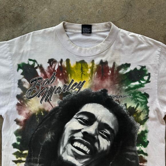 Y2K Bob Marley Big Face T-Shirt XL - Picture 4 of 7